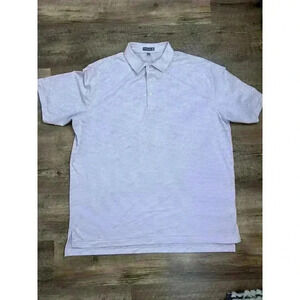 Peter Millar Summer Comfort Pink White Striped Men's XXL Polo Short Sleeve Golf